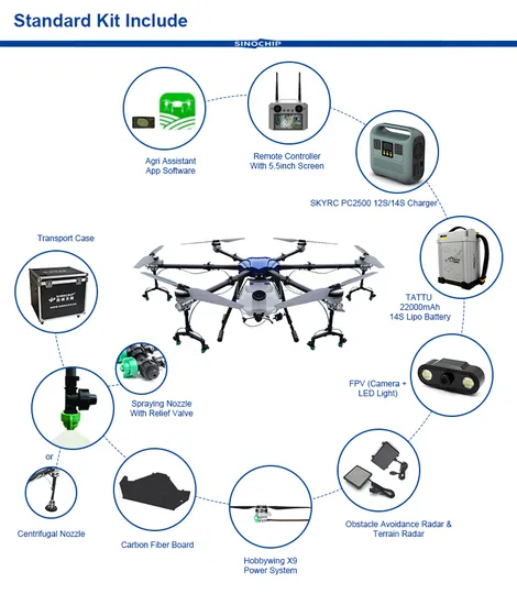 Df-T26: 25-литровый 6-осевой дрон для защиты сельскохозяйственных культур и внесения удобрений